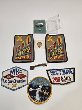 Vintage Bowling Club Patch Set - Multicolor
